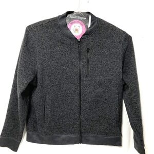 Goodthreads Jacket Men's 2XL Gray Heather Full Zip fleece Outdoor gear XXL